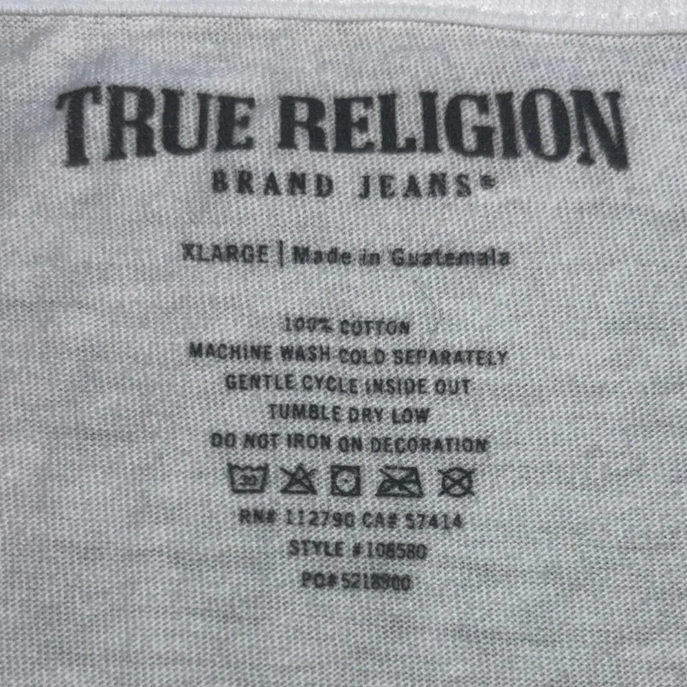 True Religion Buddha Brand Guitar White Graphic T-Shirt‎ Men’s Size XL